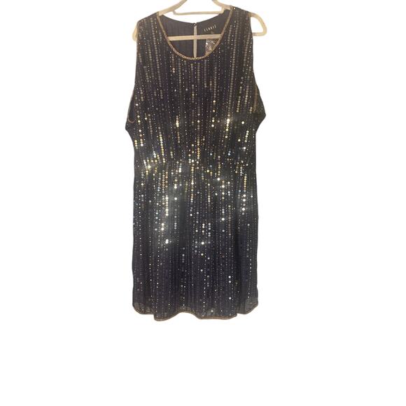 Clarte by Greylin- Navy with gold sequence dress size 2X - Picture 2 of 8